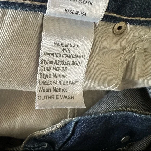 Hello Gang Unisex Painter Pant Carpenter‎ Blue Denim Jeans size 33